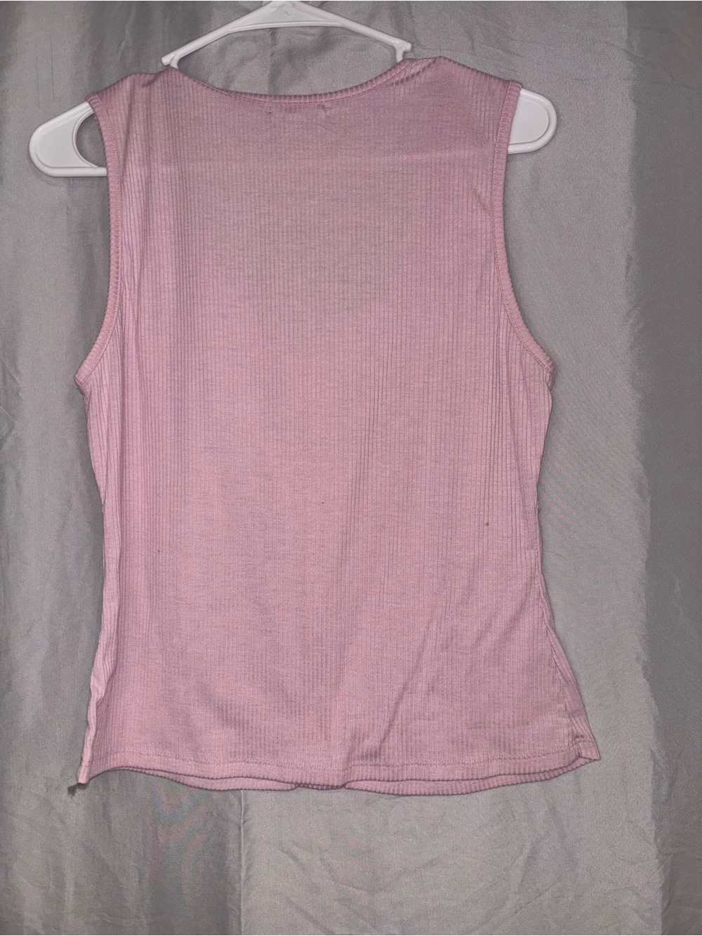 Hem Ribbed Button-Front Tank - Picture 4 of 5